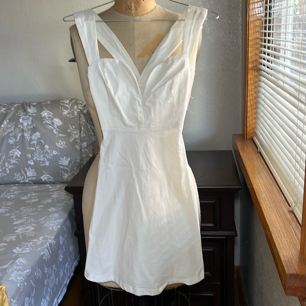 White dress with criss cross back